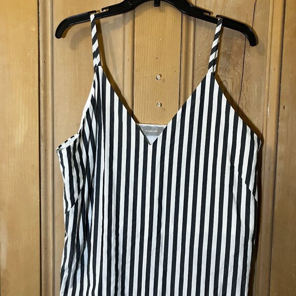 Everlane Womens Oreilles Striped 100% Cotton Shift Dress Size 14 White - Picture 3 of 11